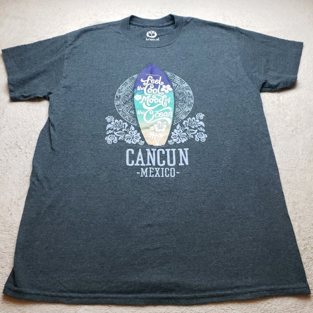 Tropical Relax Cancun Mexico T-shirt Feel The Cool Mood Of The Ocean Sz Med Surf